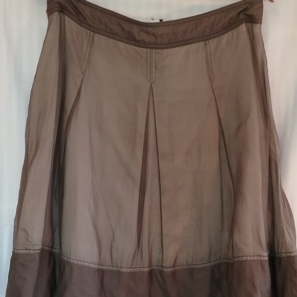 Hugo Boss Skirt | A-line Brown Sheer Overlay | 10 - Picture 2 of 12